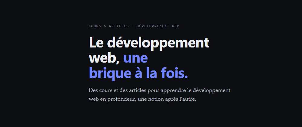 Page d'accueil de la plateforme de cours